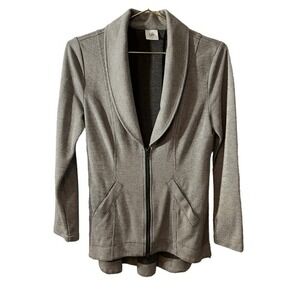 Cabi Pursuit Jacket Grey Stripe Back Zip Blazer Cardigan 5217 Womens Small